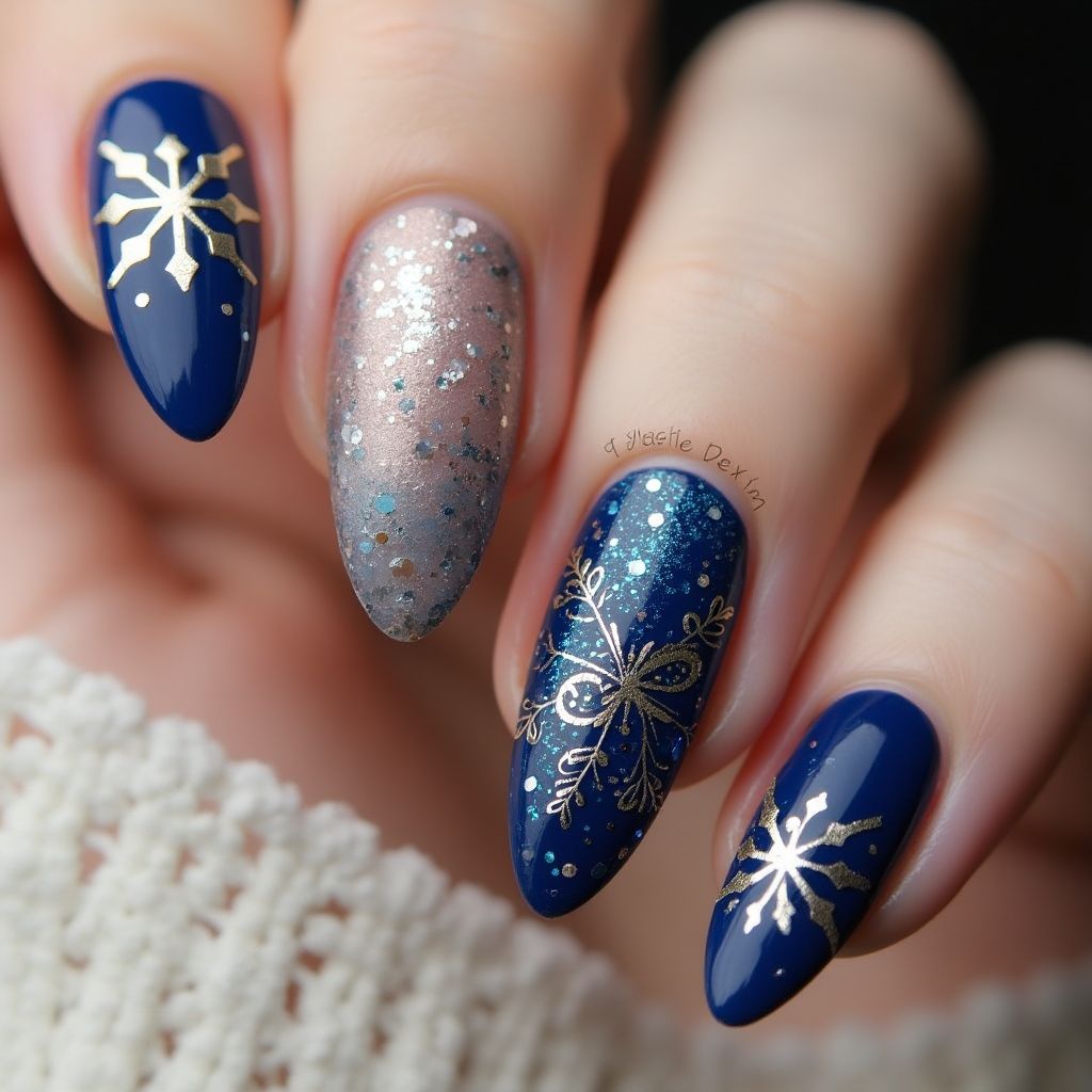 Celebration Almond Nail Design