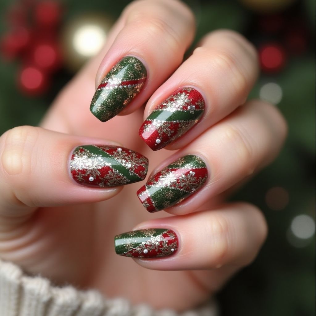 Holiday Stiletto Nail Design