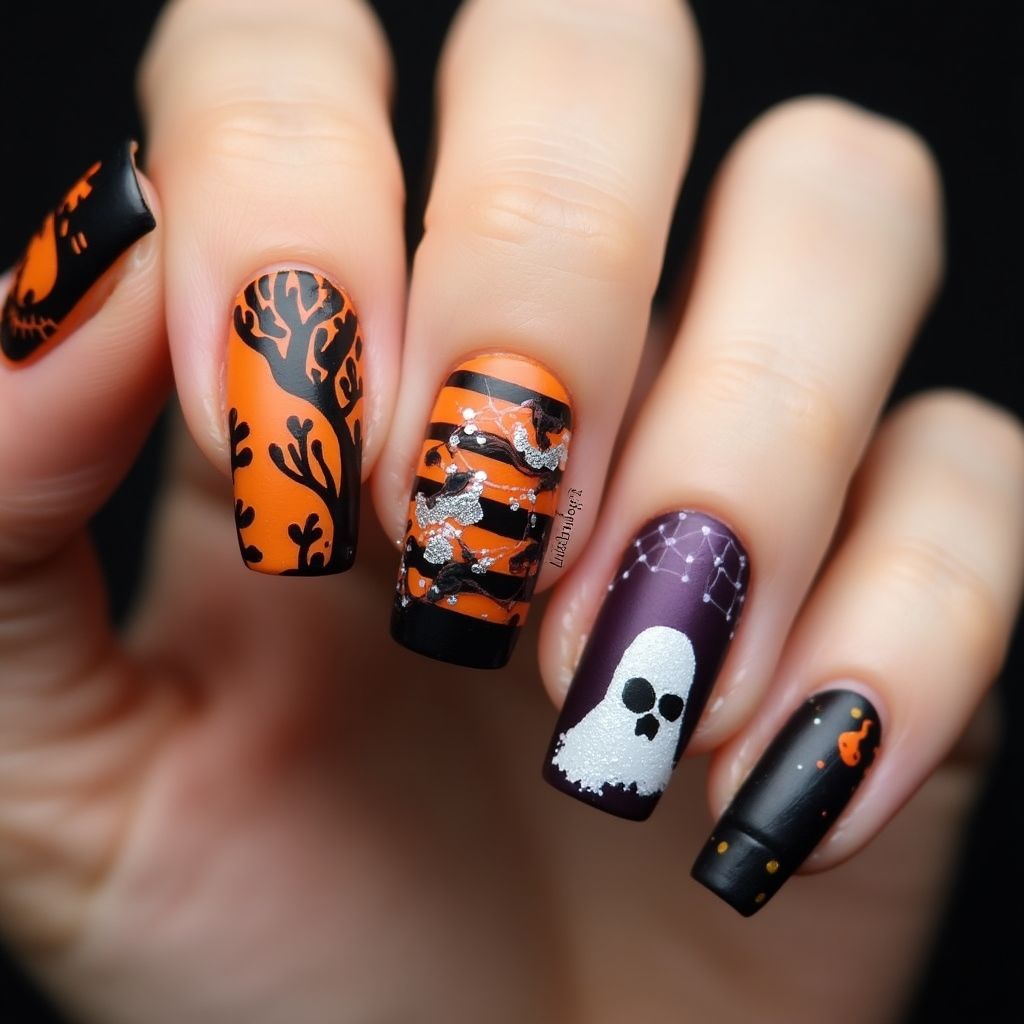 Halloween Square Nail Design