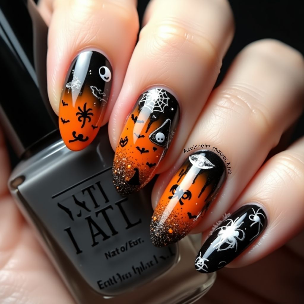 Halloween Almond Nail Design