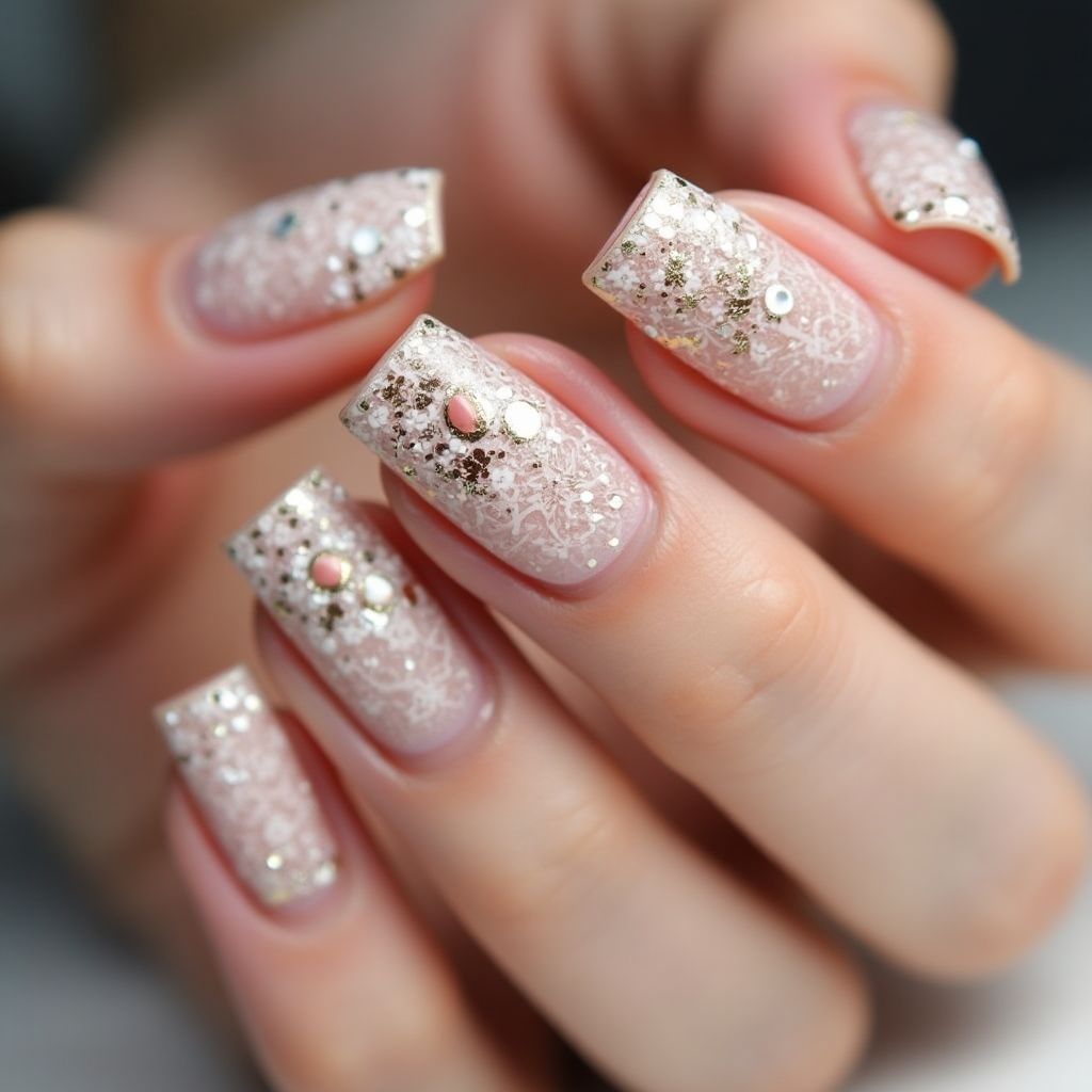 Anniversary Square Nail Design