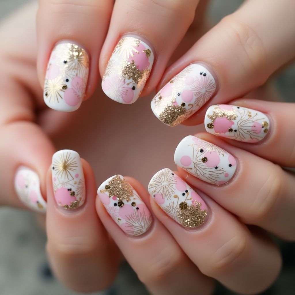 Celebration Round Nail Design