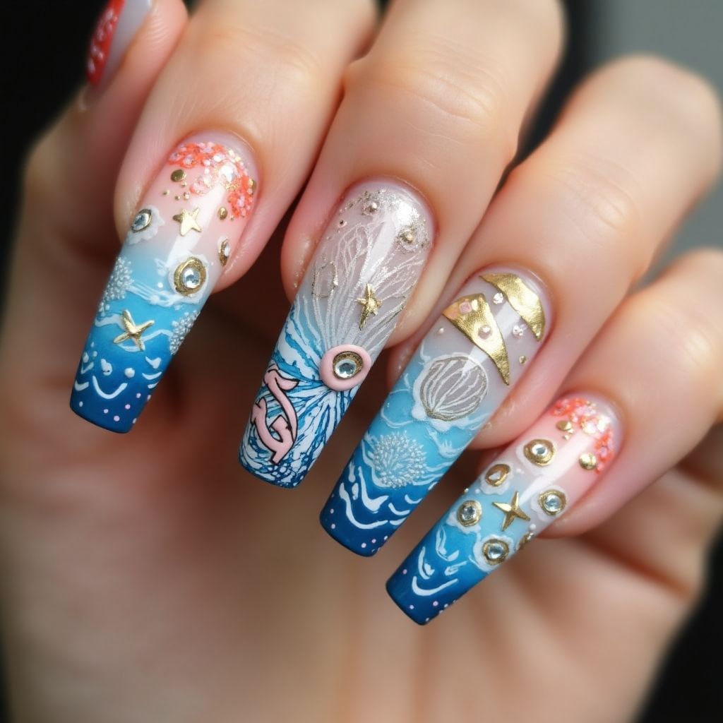 Cruise Stiletto Nail Design