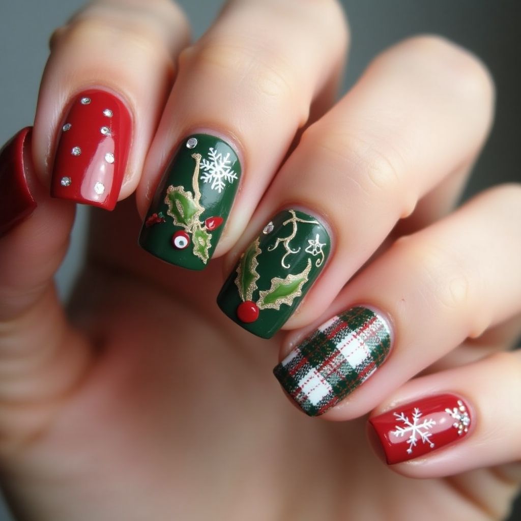 Christmas Square Nail Design