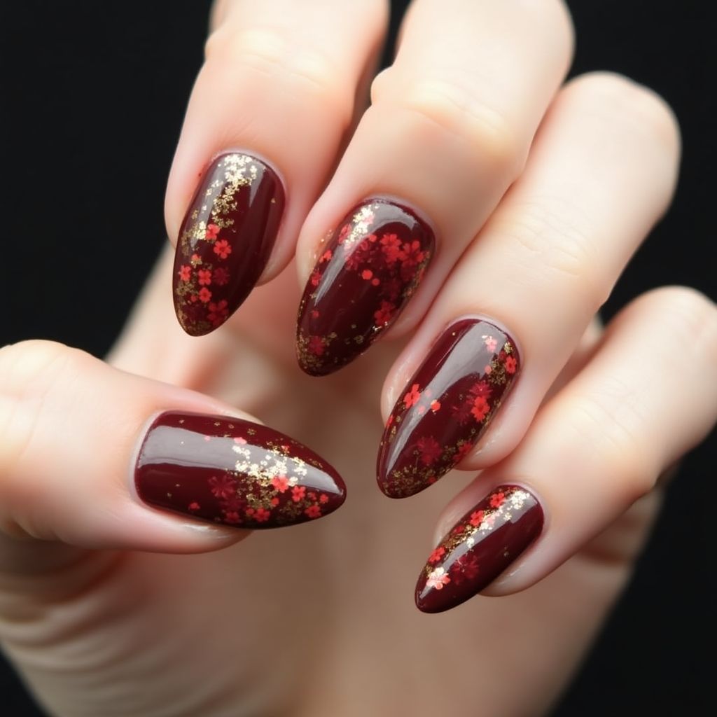 Thanksgiving Almond Nail Design
