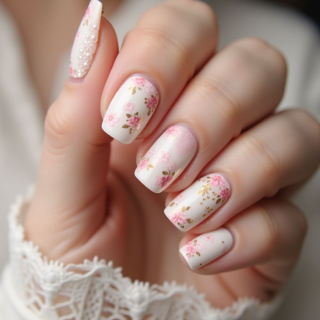 Bridal Shower Round Nail Design