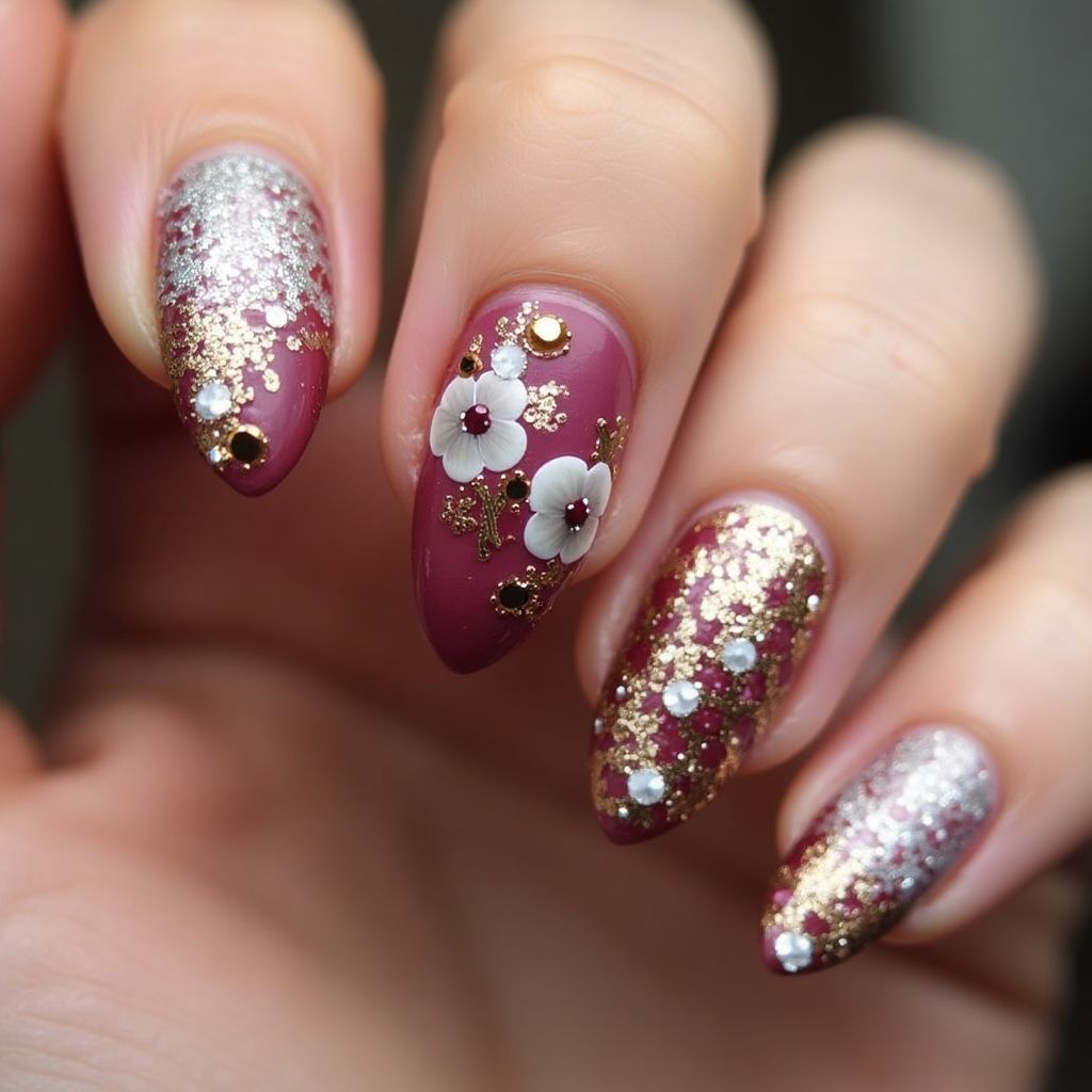 Party Almond Nail Design