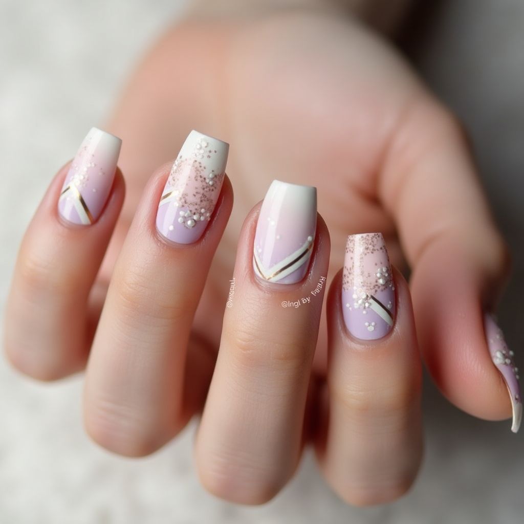 Bridal Shower Round Nail Design