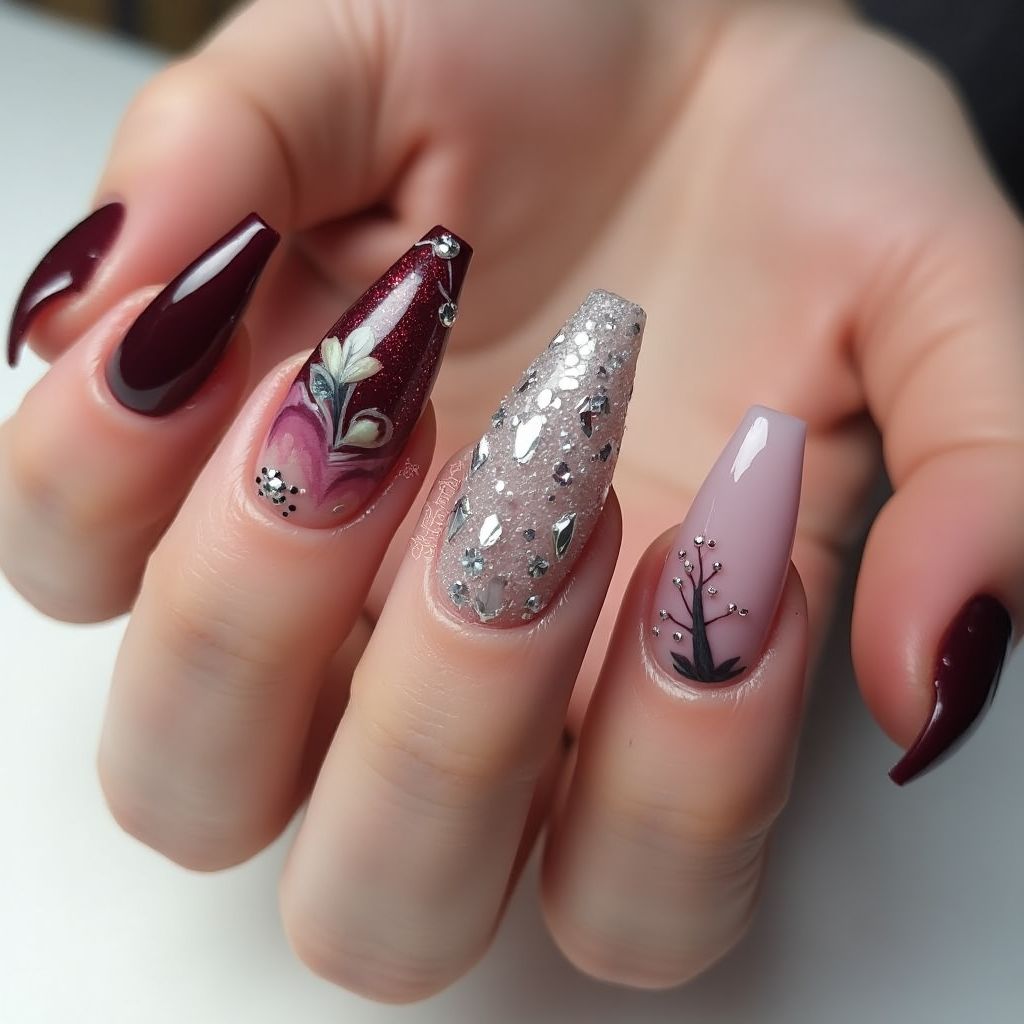Prom Stiletto Nail Design
