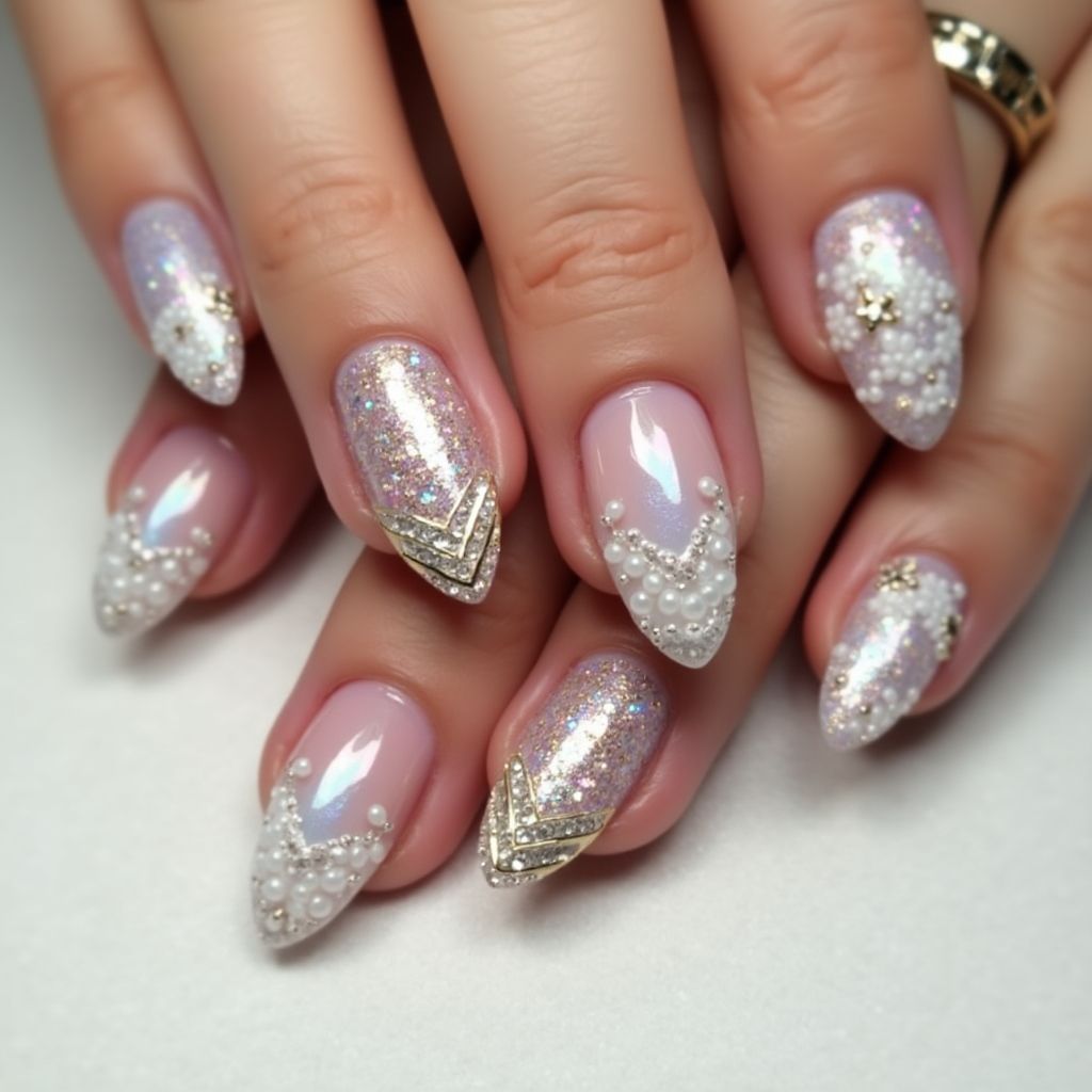 Prom Almond Nail Design