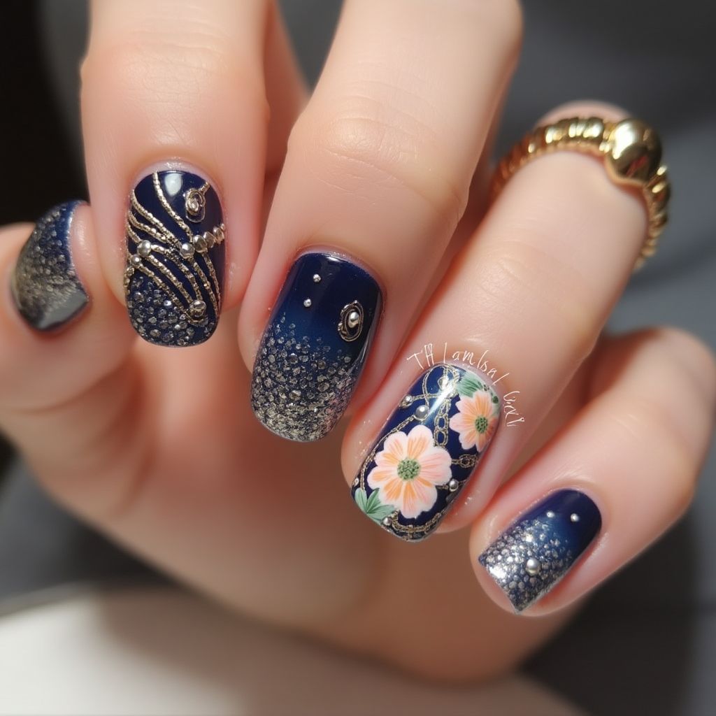 Prom Round Nail Design