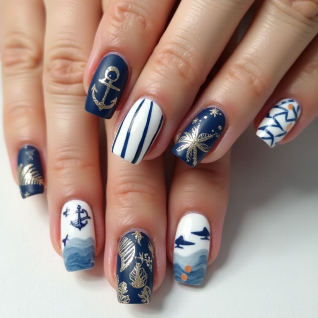 Cruise Square Nail Design