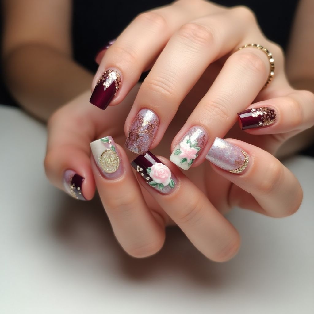 Prom Square Nail Design