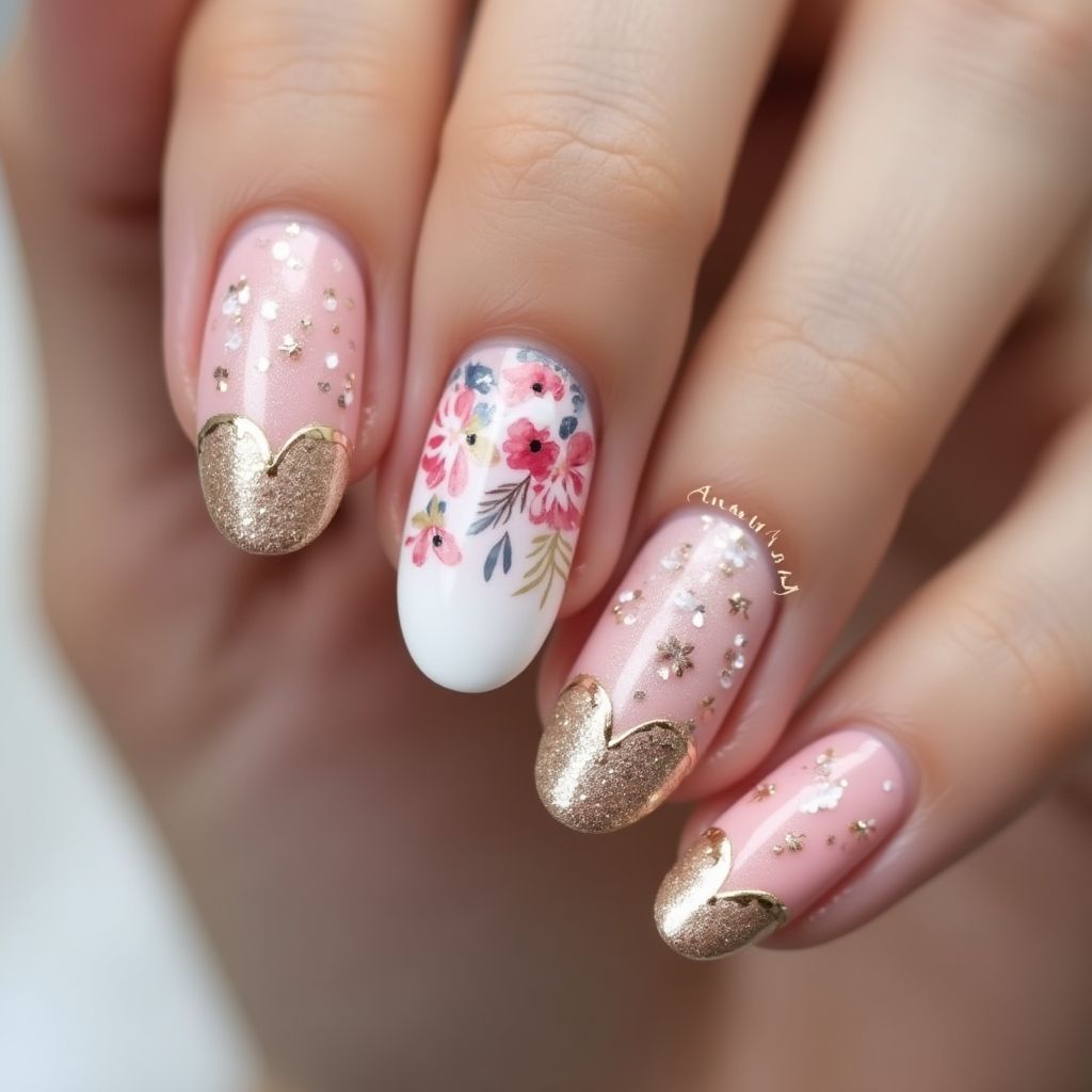 Anniversary Round Nail Design