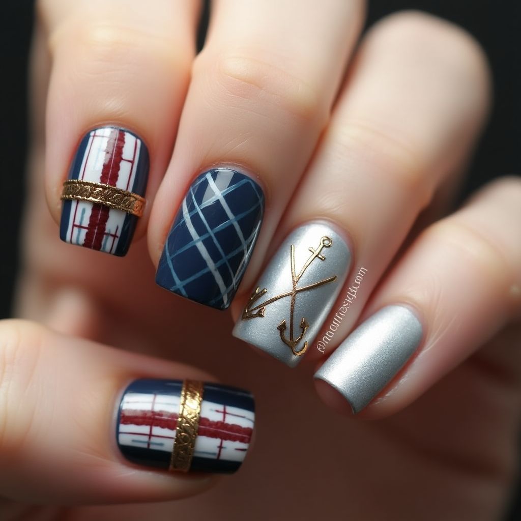 Father's Day Ombre Nail Design
