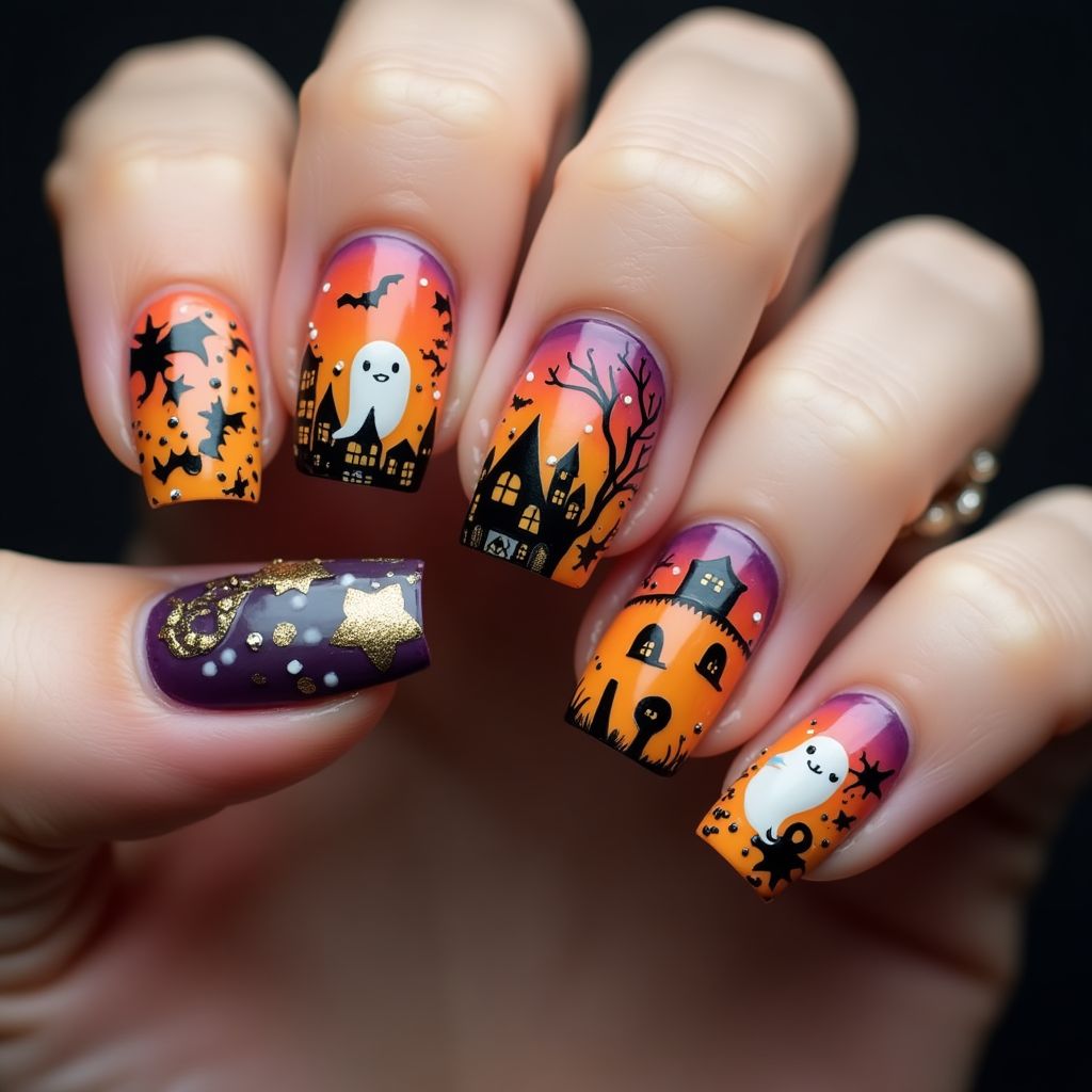Halloween 3d Nail Design