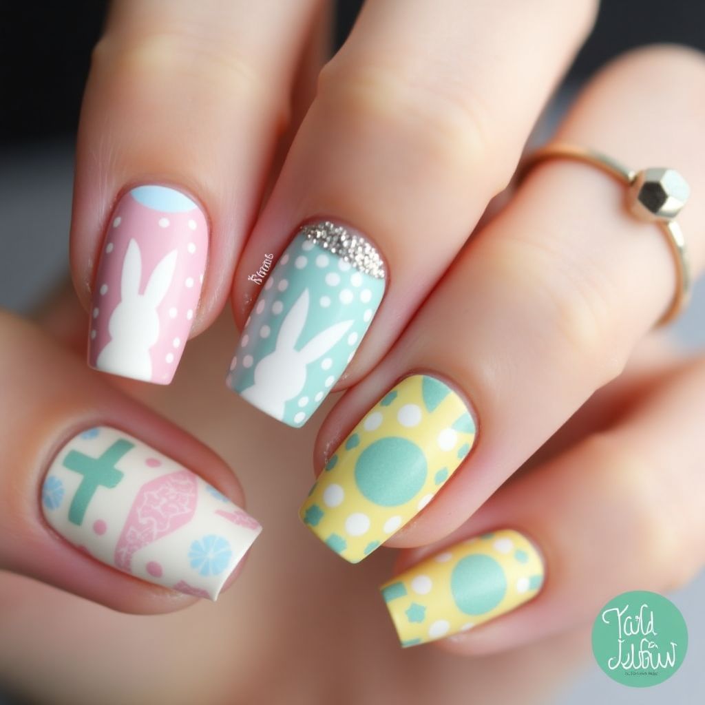 Easter Stamping Nail Design