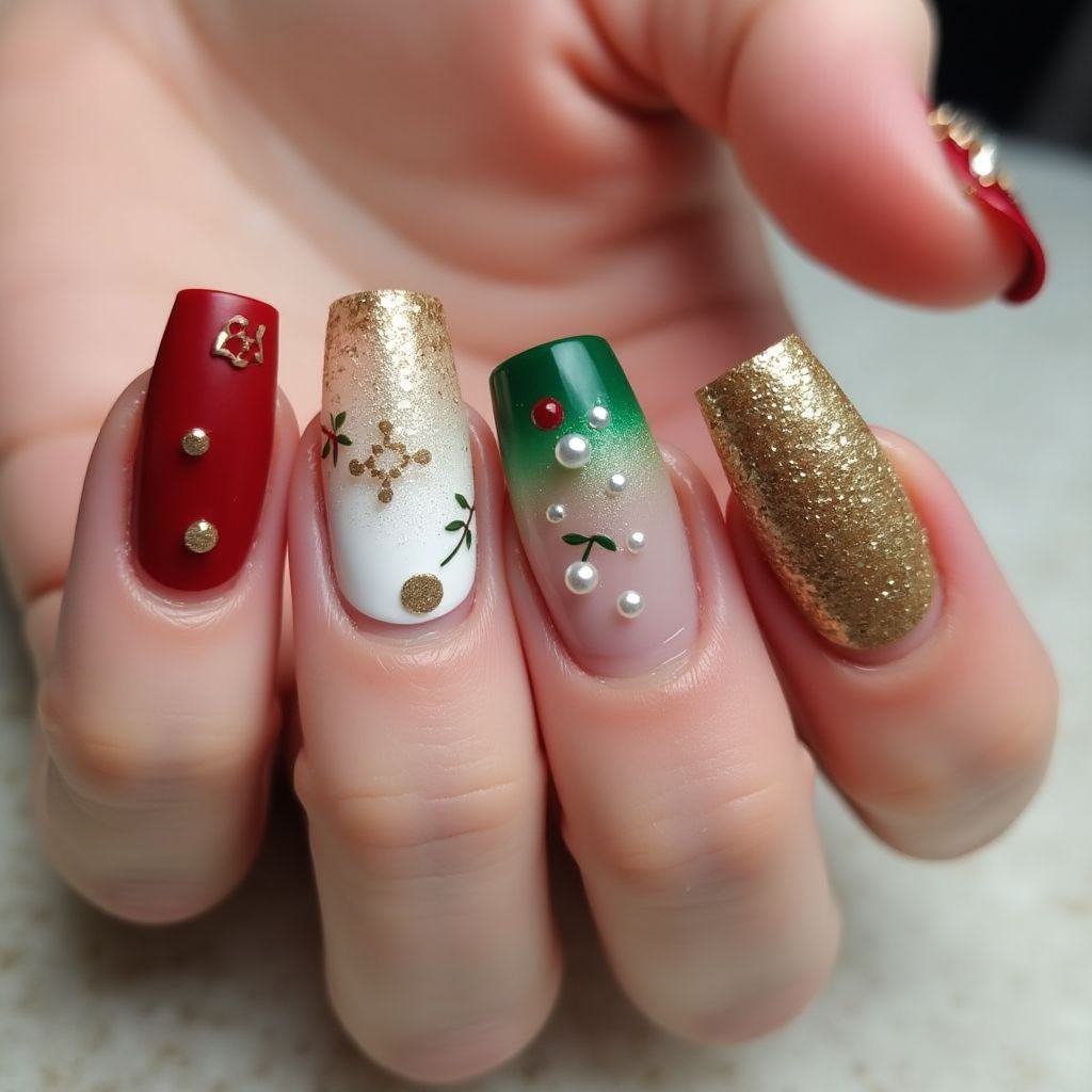 Christmas Ombre Nail Design