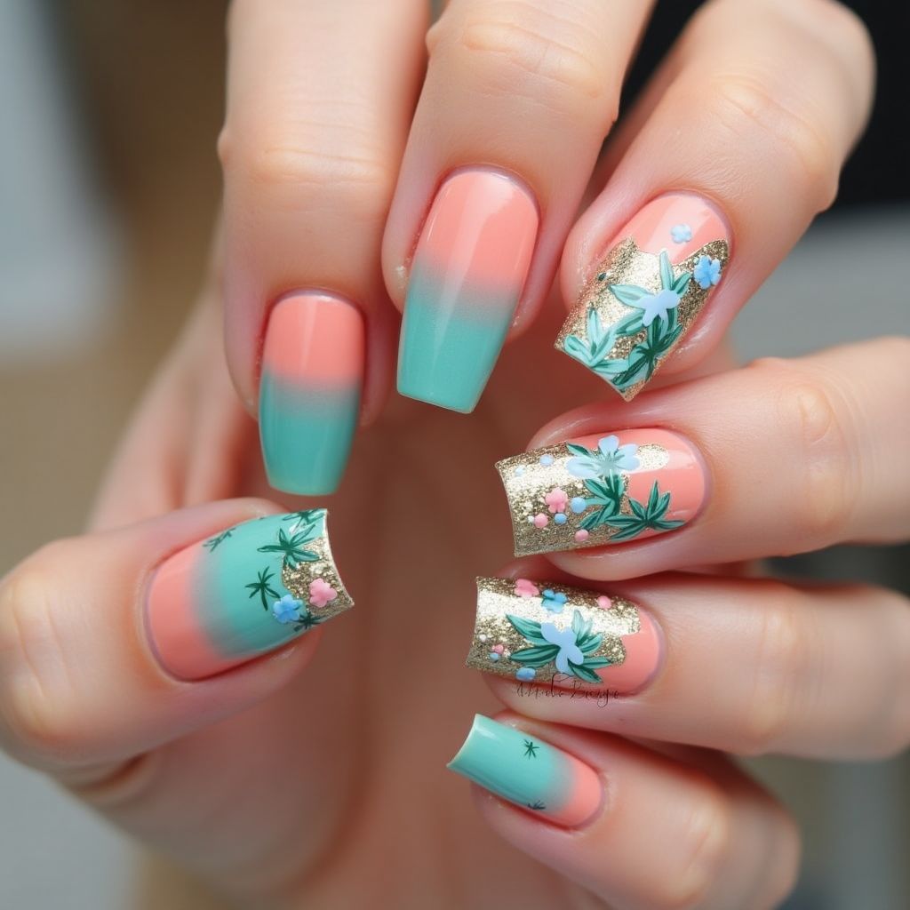 Vacation Ombre Nail Design