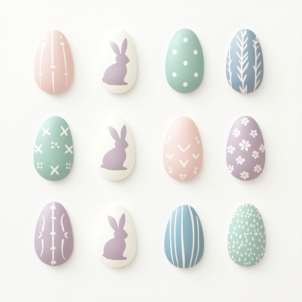 Easter Negative Space Nail Design