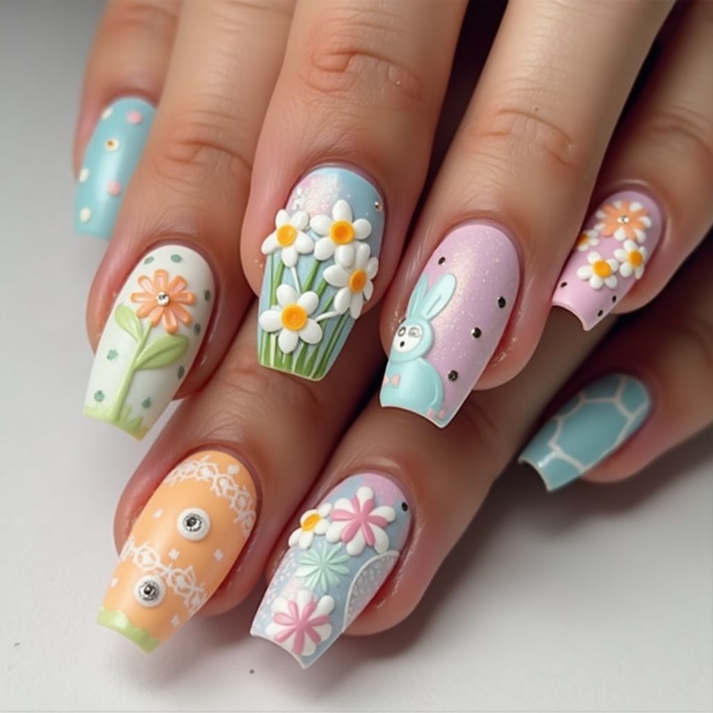 Easter 3d Nail Design