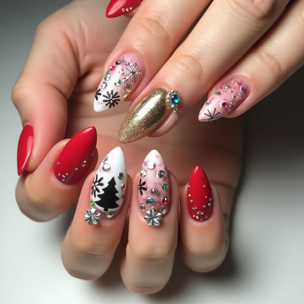 Holiday Ombre Nail Design