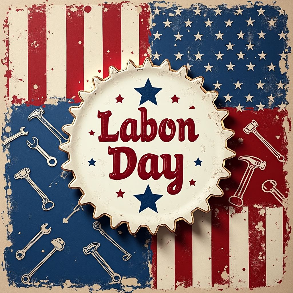 Labor Day Stamping Nail Design