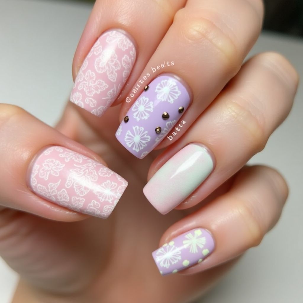 Mother's Day French Manicure Nail Design