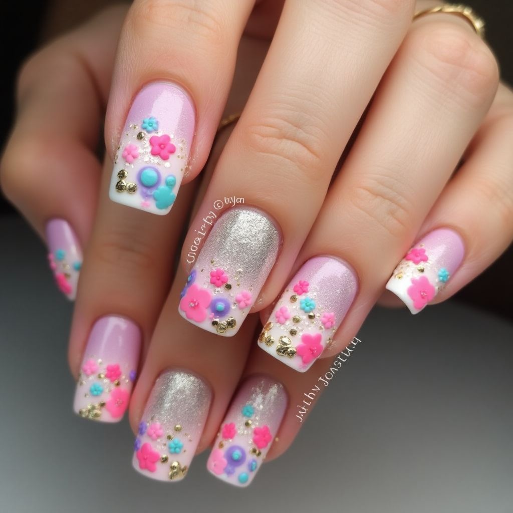 Party Ombre Nail Design