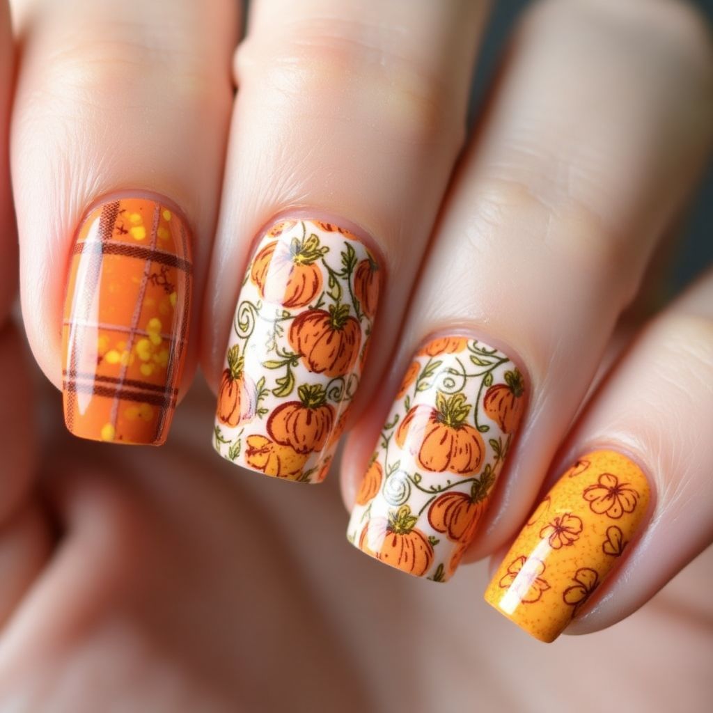 Thanksgiving Stamping Nail Design