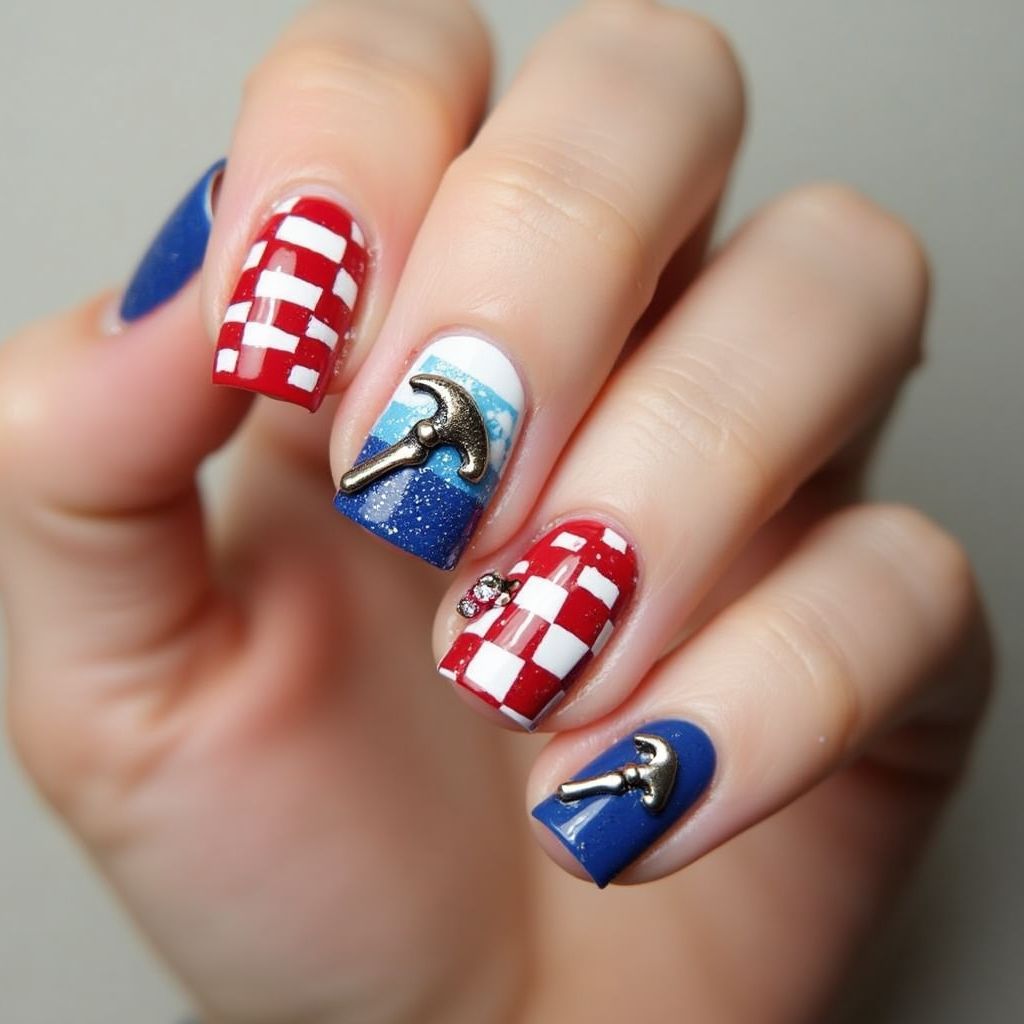 Labor Day 3d Nail Design