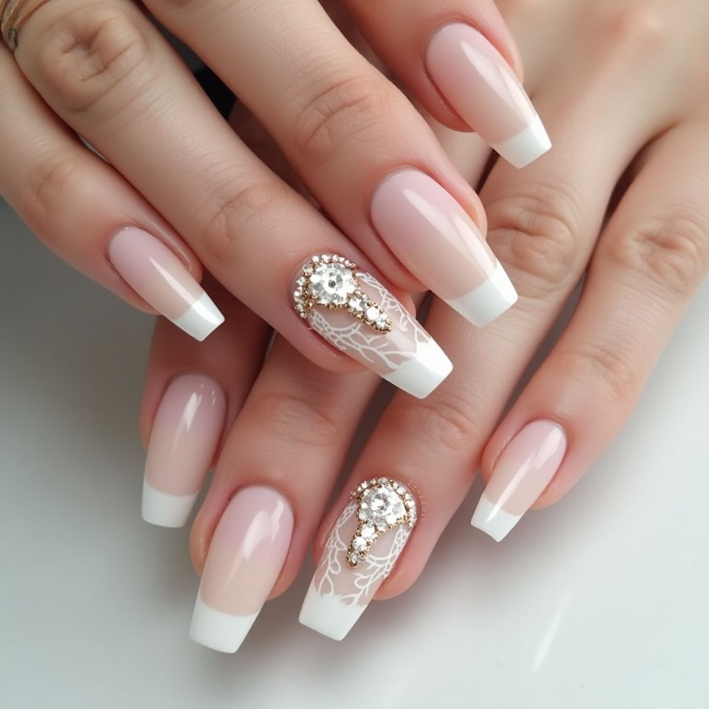 Wedding Ombre Nail Design