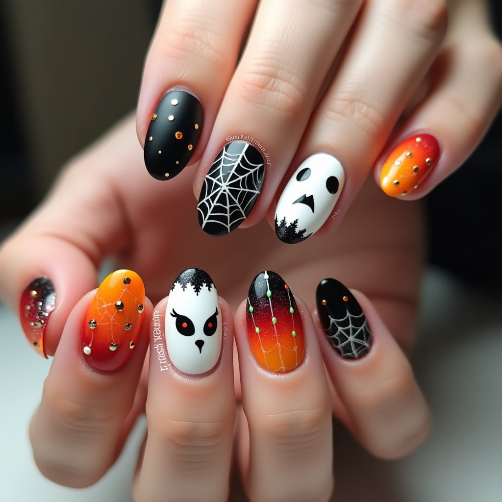 Halloween French Manicure Nail Design