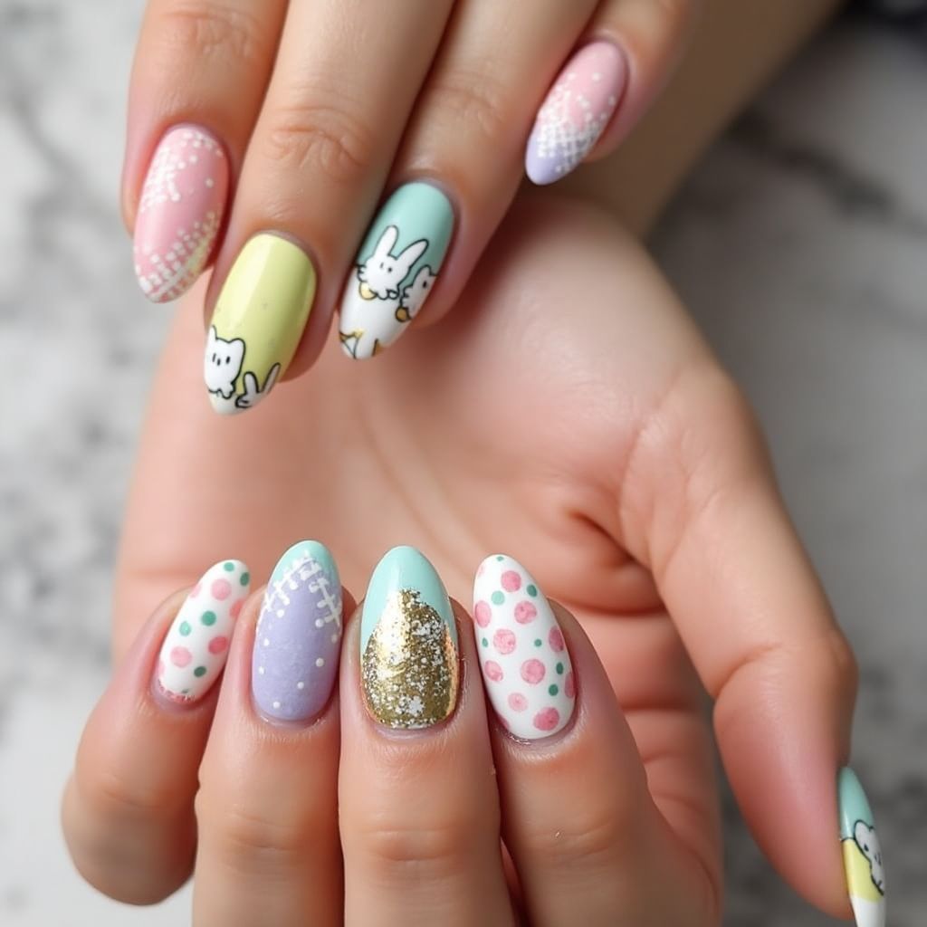 Easter Ombre Nail Design