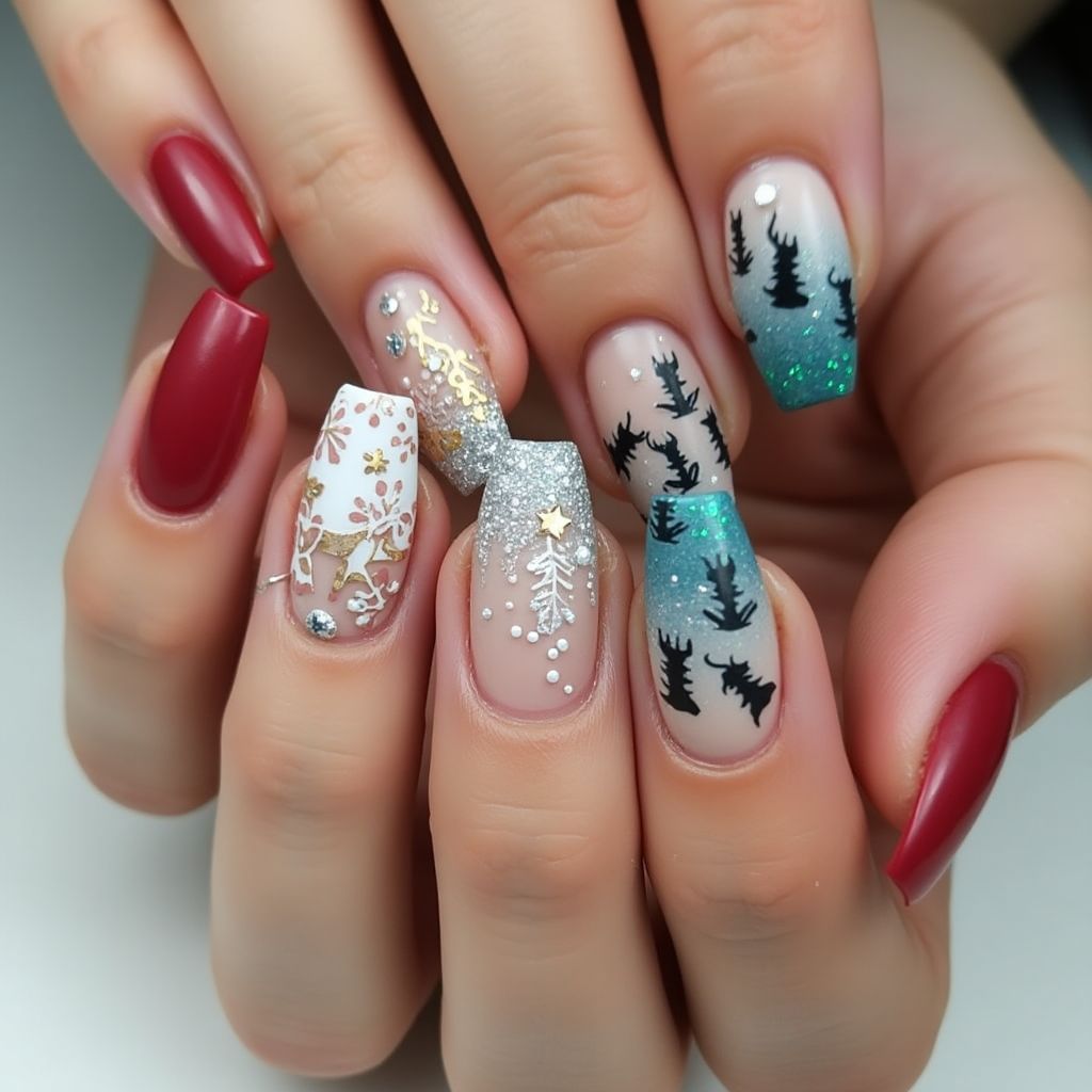 Christmas Ombre Nail Design