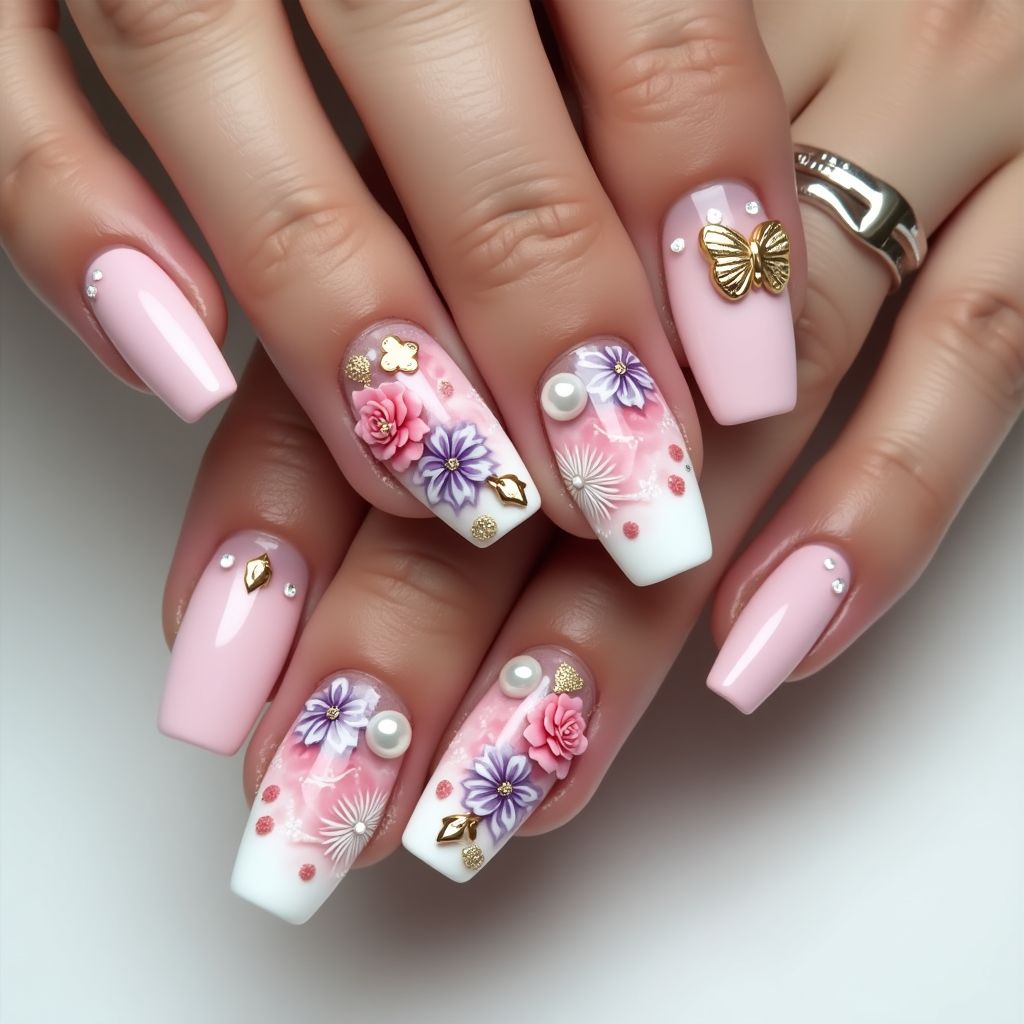 Mother's Day 3d Nail Design