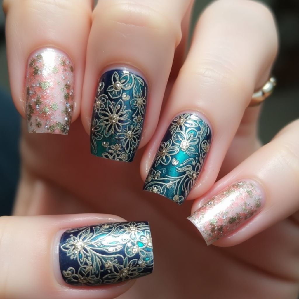 Prom Stamping Nail Design