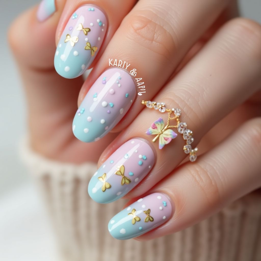 Baby Shower French Manicure Nail Design