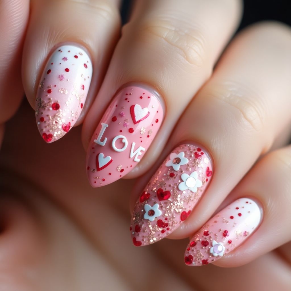 Valentine's Day 3d Nail Design