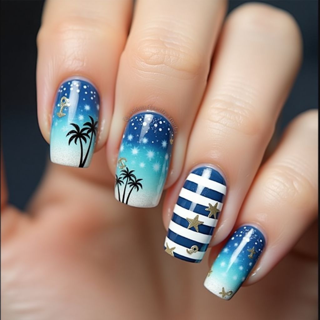 Cruise Negative Space Nail Design