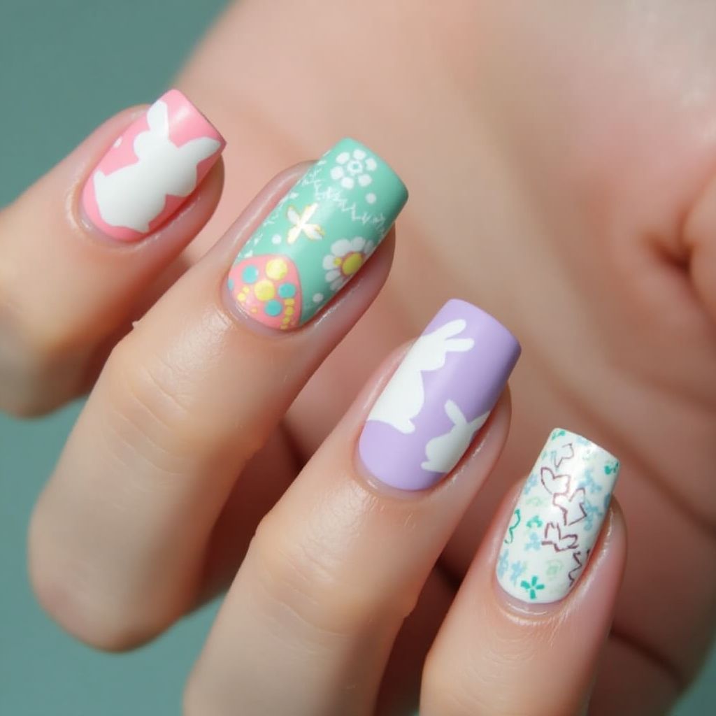 Easter Stamping Nail Design
