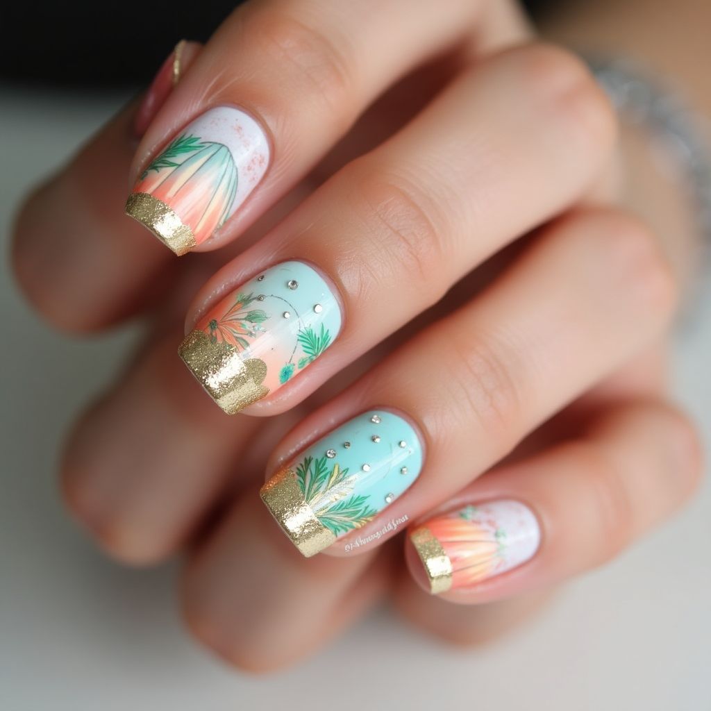 Vacation French Manicure Nail Design