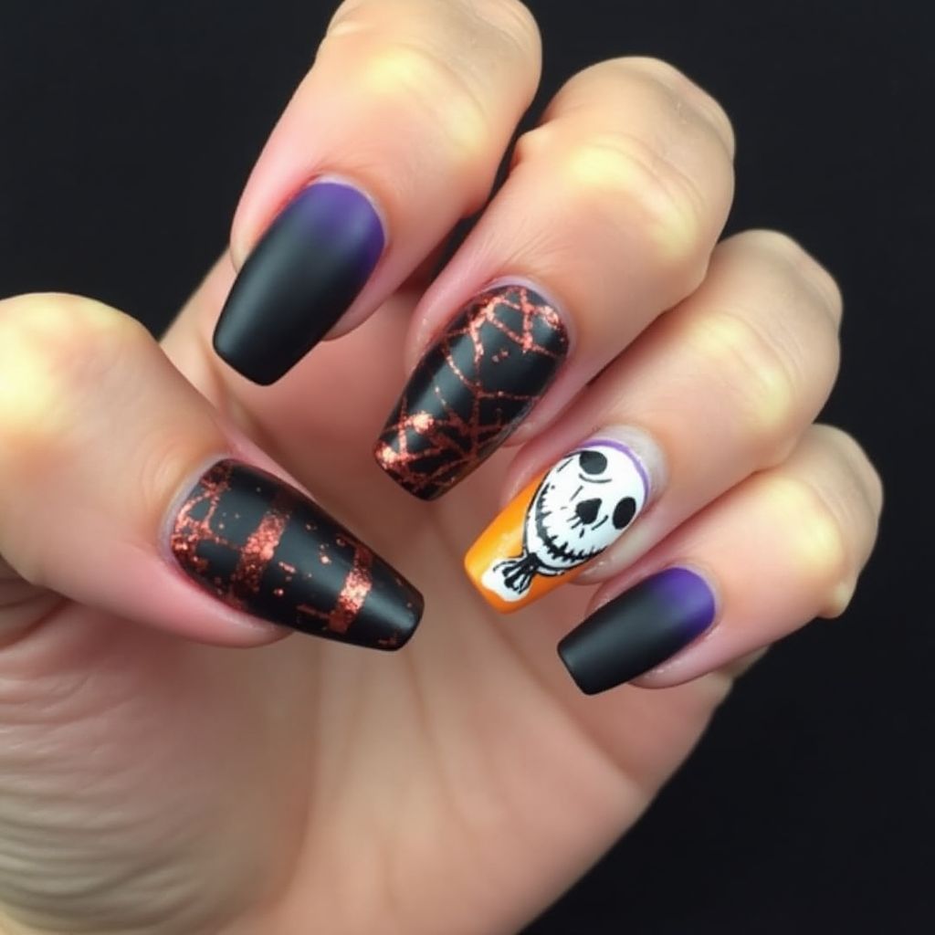Halloween Ombre Nail Design