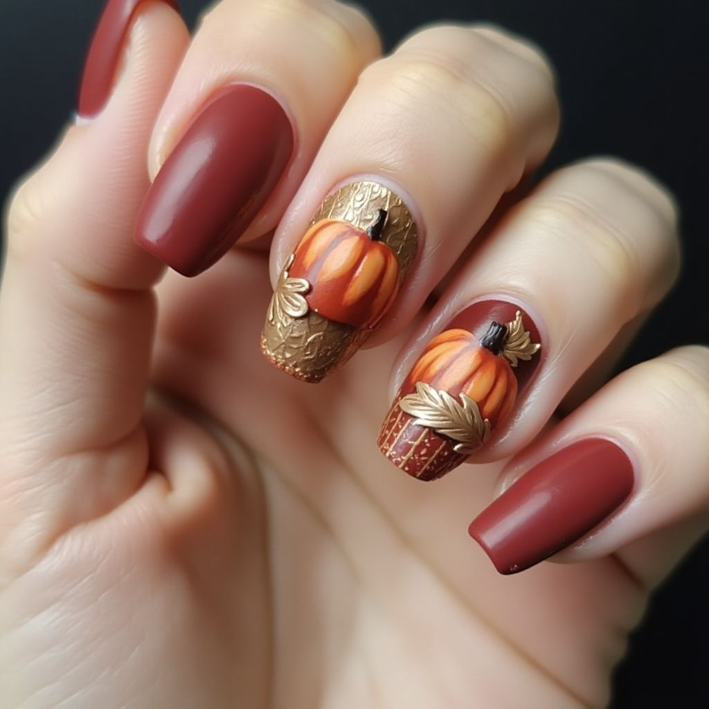 Thanksgiving 3d Nail Design
