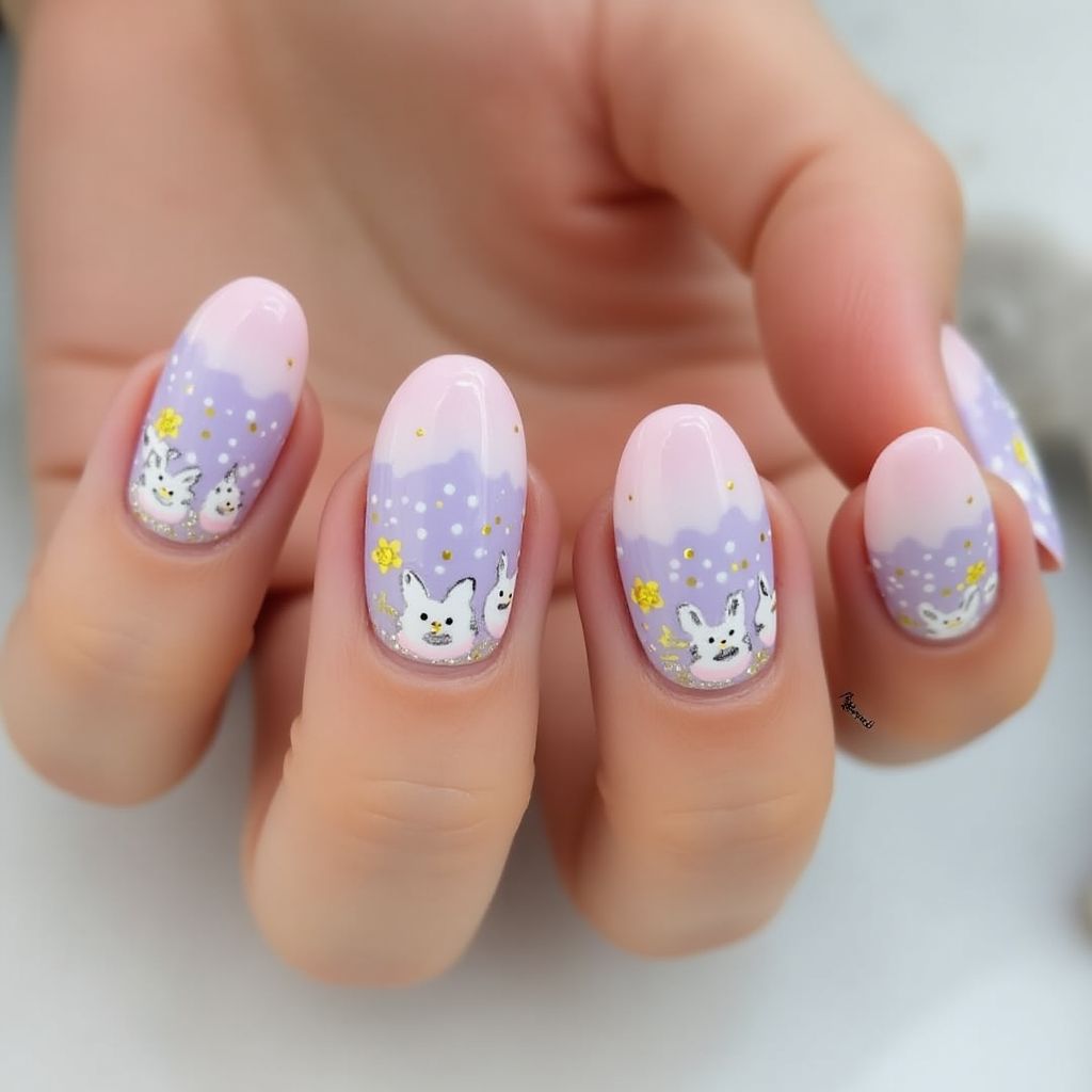 Easter French Manicure Nail Design