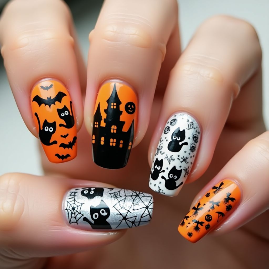 Halloween Stamping Nail Design