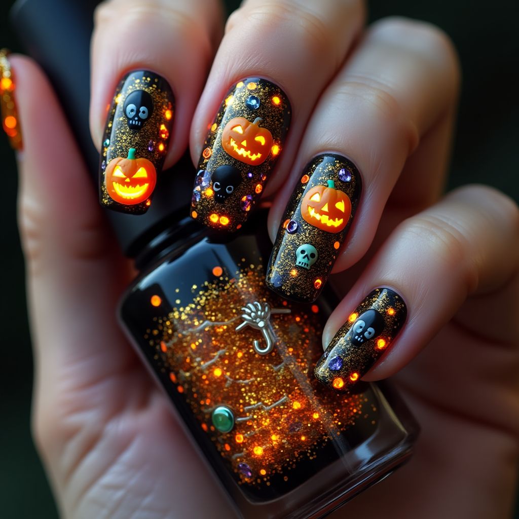 Halloween 3d Nail Design