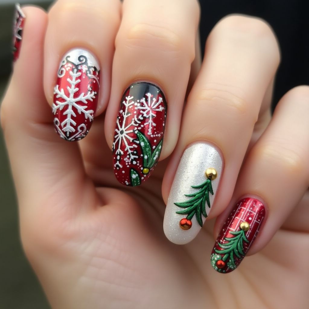 Holiday 3d Nail Design