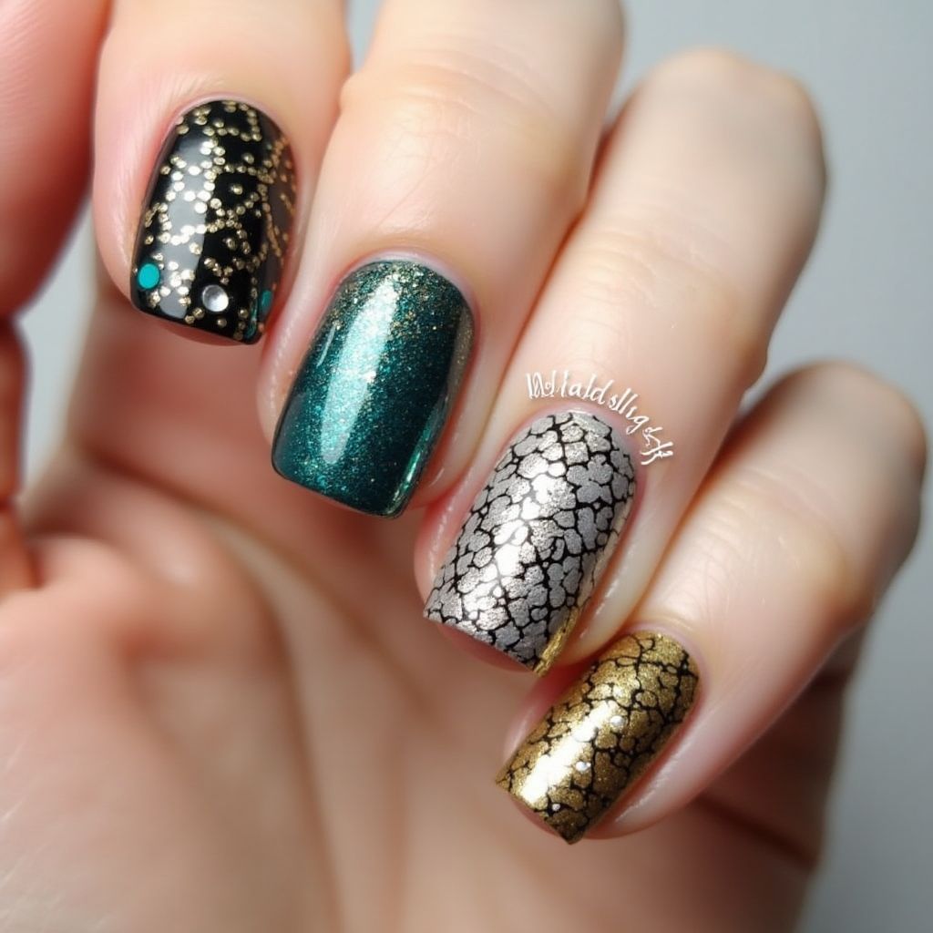 Party Stamping Nail Design