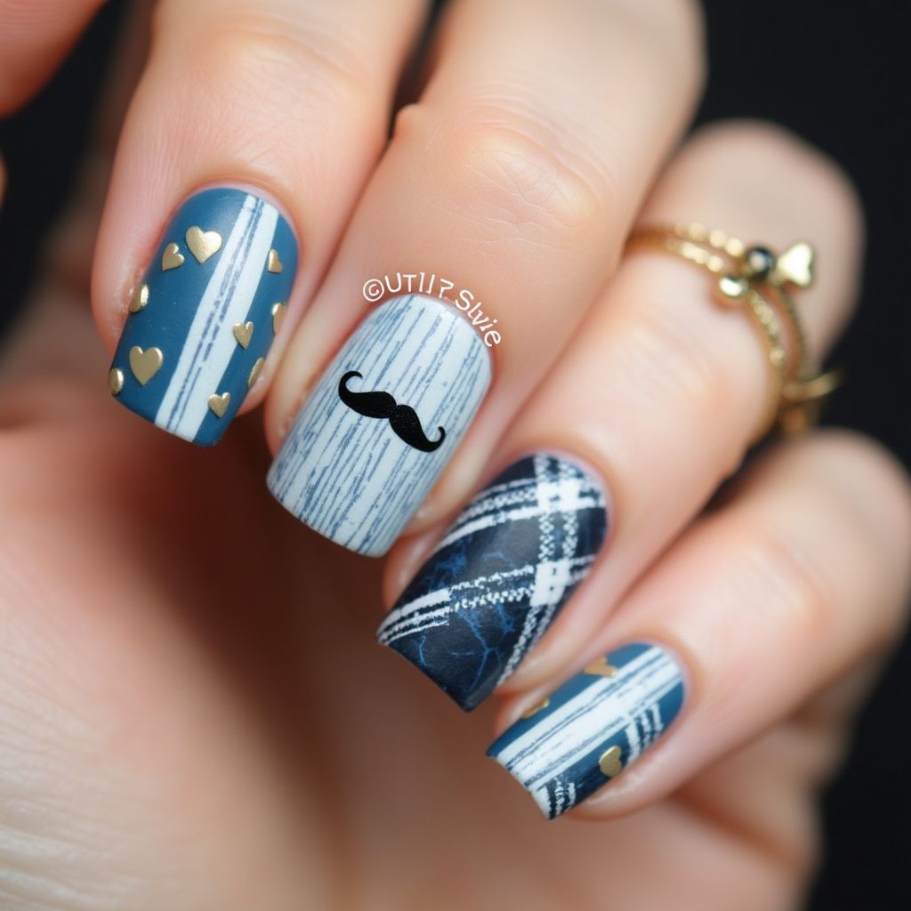 Father's Day 3d Nail Design